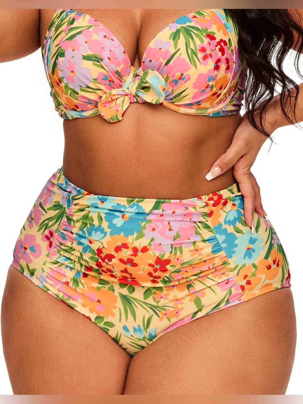 Adore Me Shelby Floral Bikini Set — Floral Multi (SWIM SET) Top 40DDD • Bottom 2